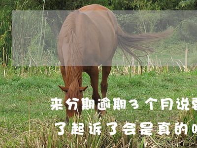 来分期逾期3个月说要起诉我-来分期逾期了起诉了会是真的吗