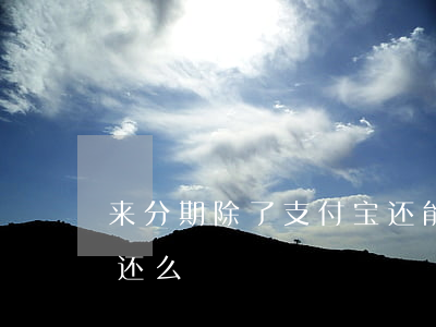 来分期除了支付宝还能怎么还款-来分期用还么