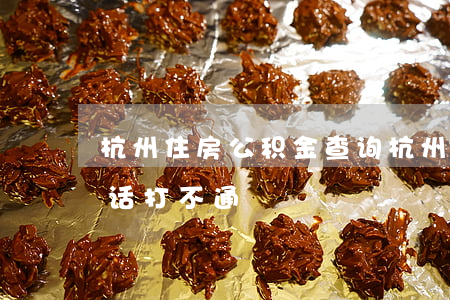 杭州住房公积金查询(杭州住房公积金查询电话打不通)