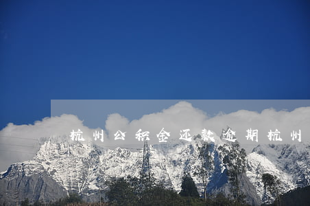 杭州公积金还款逾期(杭州市公积金提前还款)
