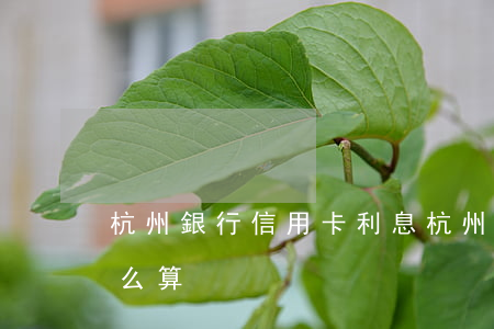 杭州銀行信用卡利息(杭州銀行信用卡利息怎么算)