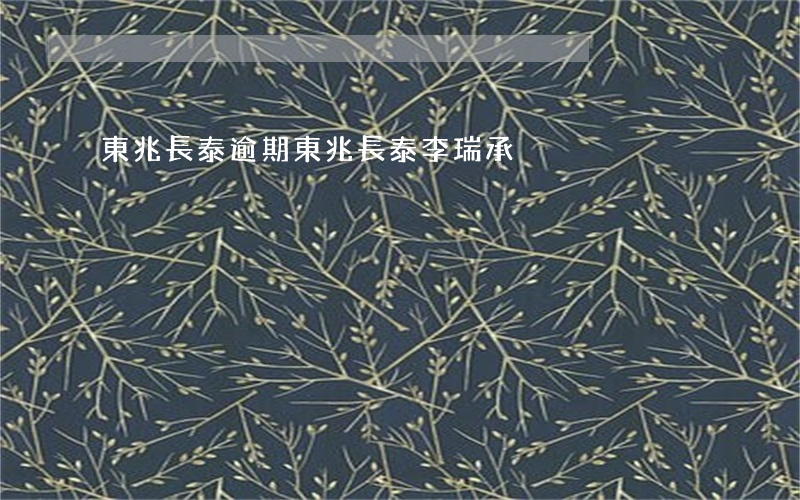 東兆長泰逾期 東兆長泰李瑞承