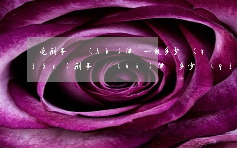 東莞刑事辯護(hù)律師一般多少錢(qián)(刑事辯護(hù)律師多少錢(qián)請(qǐng)一個(gè))