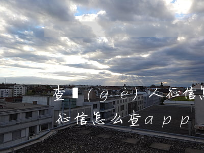查個(gè)人征信怎么查(查個(gè)人征信怎么查app)