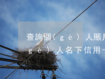 查詢個(gè)人賬戶信用卡透支(查詢個(gè)人名下信用卡賬戶,在哪里查?)