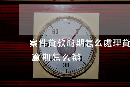 案件貸款逾期怎么處理(貸款嚴(yán)重逾期怎么辦)
