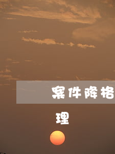 案件降格處理怎么處理民警(刑事案件降格處理)