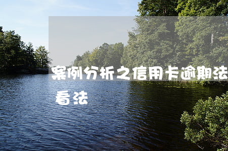 案例分析之信用卡逾期(法院對信用卡逾期的看法)