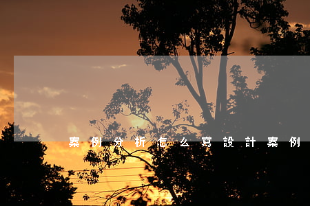 案例分析怎么寫(設計案例分析怎么寫)