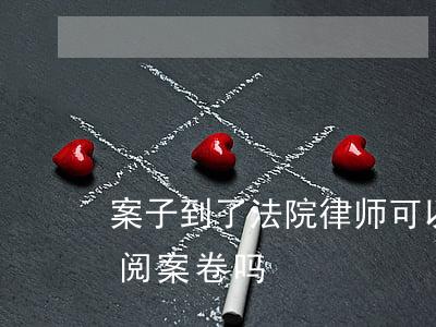 案子到了法院律师可以看卷宗吗(律师可以查阅案卷吗)