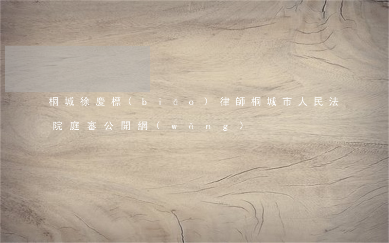 桐城徐慶標(biāo)律師(桐城市人民法院庭審公開網(wǎng))