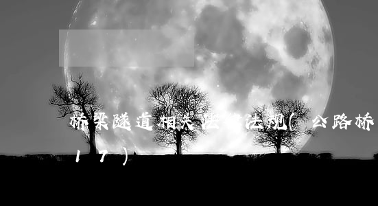 桥梁隧道相关法律法规(公路桥梁行业2017)