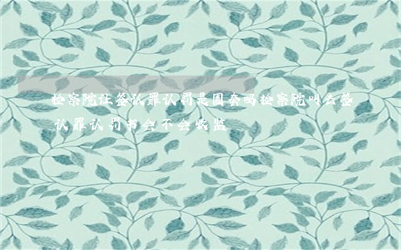 检察院让签认罪认罚是圈套吗(检察院叫去签认罪认罚书会不会收监)