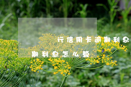 棗莊銀行信用卡逾期利息 棗莊銀行信用卡逾期利息怎么算