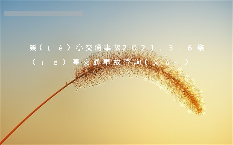 樂(lè)亭交通事故2021.3.6(樂(lè)亭交通事故查詢(xún))