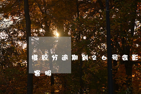 橙积分逾期到26号会影响信用吗-橙积分客服