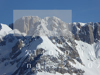 欠14000網(wǎng)貸(欠網(wǎng)貸2000元)