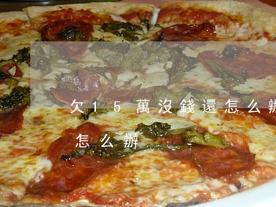 欠15萬沒錢還怎么辦-欠錢15萬沒錢還怎么辦