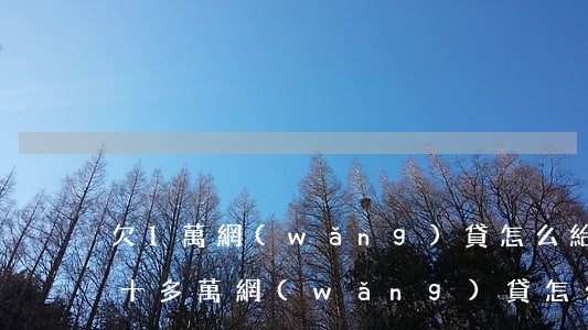 欠1萬網(wǎng)貸怎么給老婆說(欠了十多萬網(wǎng)貸怎么跟老公說)