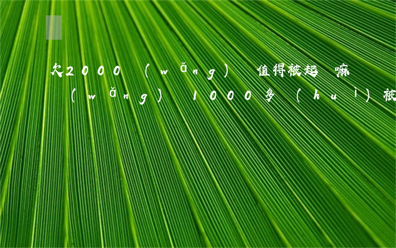 欠2000網(wǎng)貸值得被起訴嘛(網(wǎng)貸1000多會(huì)被起訴么)
