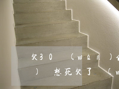 欠30萬(wàn)信用卡加網(wǎng)貸想死(欠了網(wǎng)貸信用卡30萬(wàn)走投無(wú)路)
