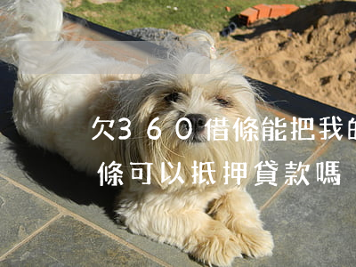 欠360借條能把我的房子抵押嗎(360借條可以抵押貸款嗎)