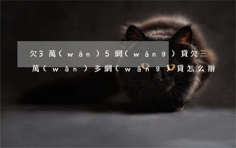 欠3萬(wàn)5網(wǎng)貸(欠三萬(wàn)多網(wǎng)貸怎么辦)