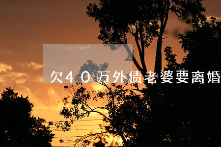 欠40万外债老婆要离婚怎么办