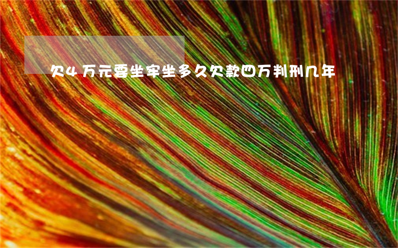 欠4万元要坐牢坐多久(欠款四万判刑几年)