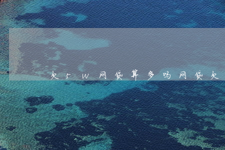 欠5w网贷算多吗(网贷欠款5万)