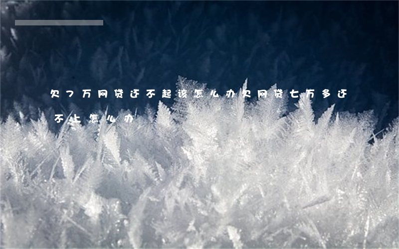 欠7万网贷还不起该怎么办(欠网贷七万多还不上怎么办)