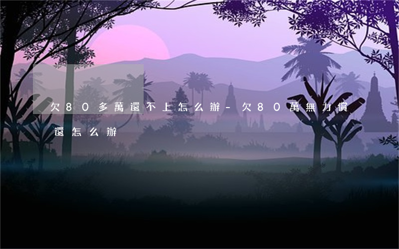 欠80多萬還不上怎么辦-欠80萬無力償還怎么辦