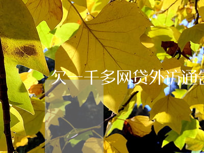 欠一千多网贷外访通告是否真实