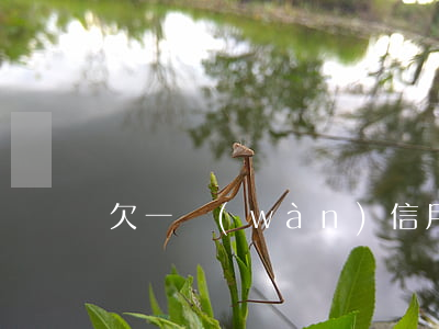 欠一萬(wàn)信用卡可怕么