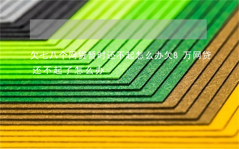 欠七八个网贷暂时还不起怎么办(欠8万网贷还不起了怎么办)