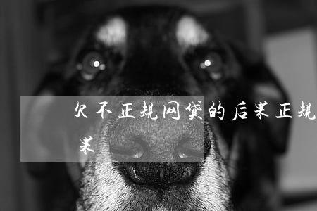 欠不正规网贷的后果(正规网贷不还的最坏结果)