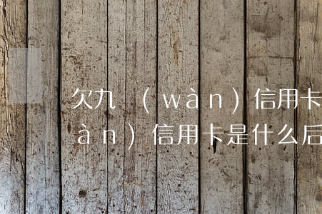 欠九萬(wàn)信用卡怎么還 欠9萬(wàn)信用卡是什么后果