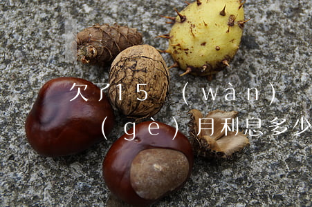 欠了15萬(wàn)網(wǎng)貸一個(gè)月利息多少-欠了15萬(wàn)網(wǎng)貸一個(gè)月利息多少錢