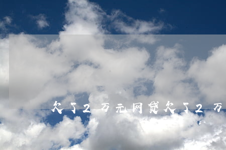 欠了2万元网贷(欠了2万块钱网贷怎么办)