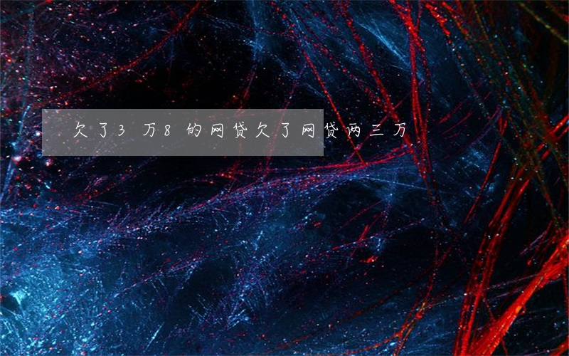 欠了3万8的网贷(欠了网贷两三万)