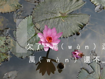 欠了一萬(wàn)還不上怎么辦-欠了一萬(wàn)還不上怎么辦呢