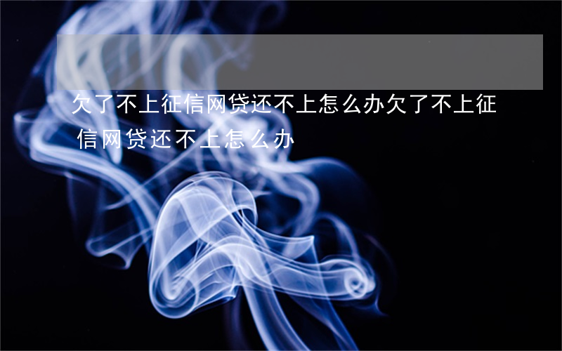 欠了不上征信网贷还不上怎么办(欠了不上征信网贷还不上怎么办)