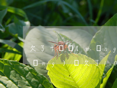 欠了十萬網(wǎng)貸怎能坦白(網(wǎng)貸欠了10萬怎樣和父母坦白)