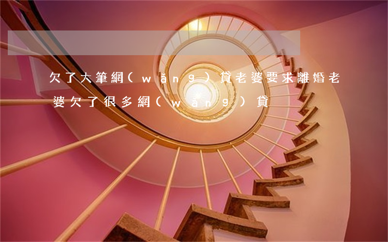 欠了大筆網(wǎng)貸老婆要求離婚(老婆欠了很多網(wǎng)貸)