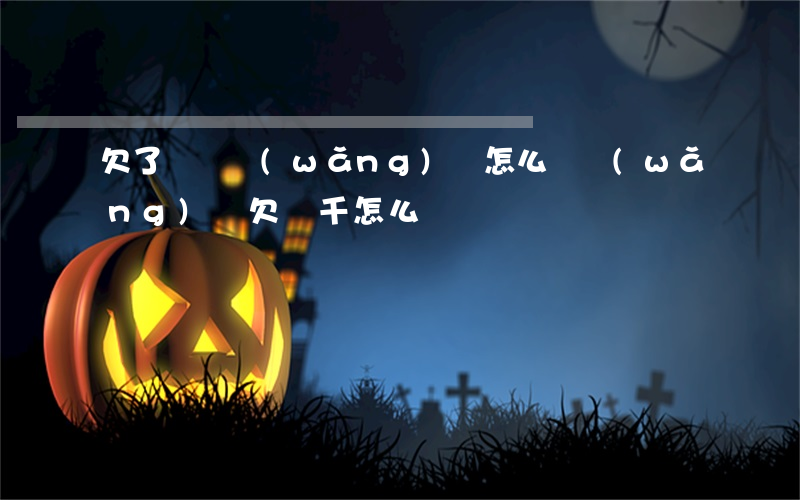 欠了幾萬網(wǎng)貸怎么還(網(wǎng)貸欠幾千怎么辦)