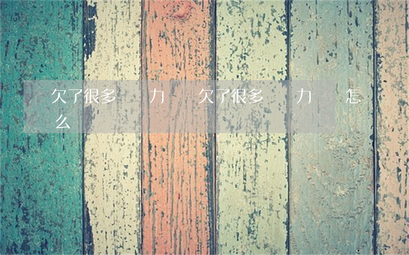 欠了很多賬無力償還(欠了很多債無力償還怎么辦)