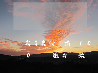 欠了支付寶借唄10萬還不上(支付寶借唄10萬沒能力還款)