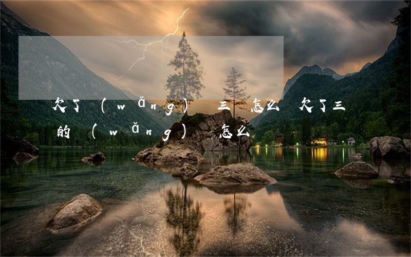 欠了網(wǎng)貸三萬怎么辦(欠了三萬的網(wǎng)貸怎么辦)