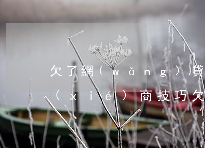 欠了網(wǎng)貸沒(méi)錢還協(xié)商技巧(欠了網(wǎng)貸沒(méi)錢還協(xié)商技巧)