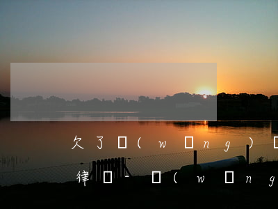 欠了網(wǎng)貸無力償還想咨詢一下律師-網(wǎng)貸還不上找律師有用嗎